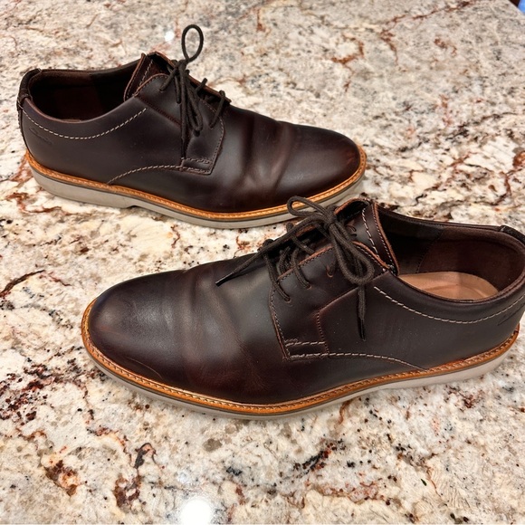 Clark’s Men's Brown Leather Oxford Shoes size 12 business casual comfort lace - Picture 4 of 10
